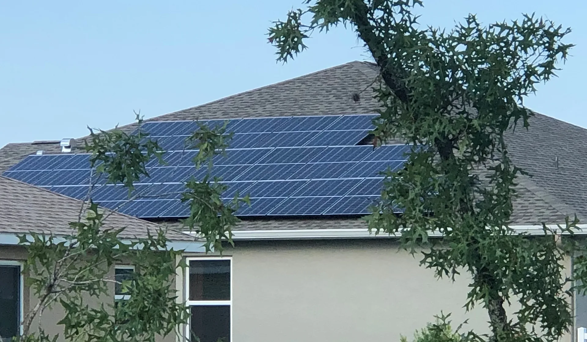 solar panels on roof